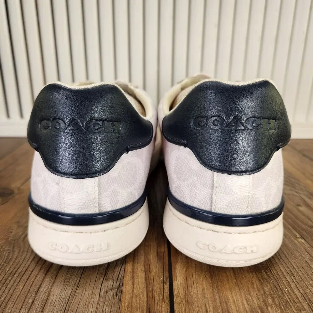 Coach Signature Low Sneakers Mens Sz 11.5 D White Leather Lifestyle Shoes CG999